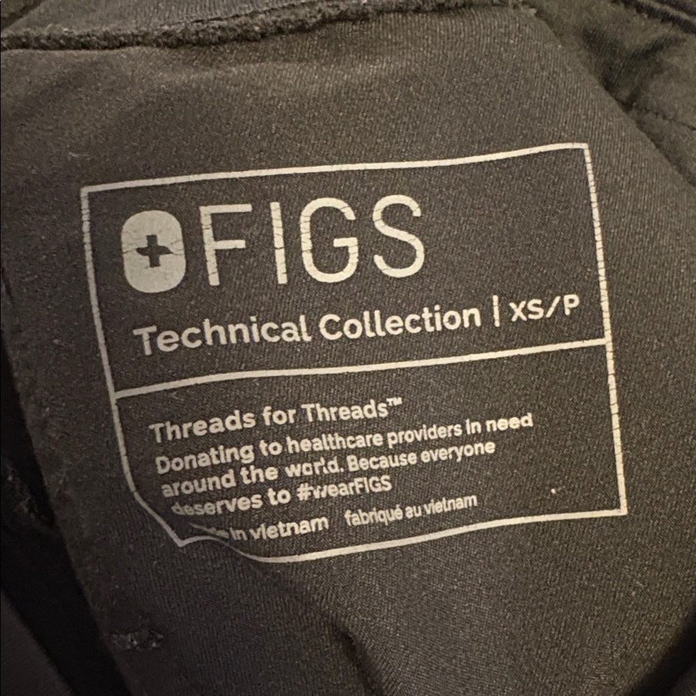 Figs High Waisted Zamora Black Scrub Pants XS petite - Picture 4 of 6